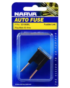 NARVA 53180BL MALE PLUG IN FUSIBLE LINK 80AMP BL PK 1