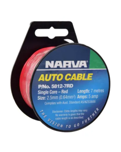 NARVA 5812-7RD 5A 2.5MM RED SINGLE CORE CABLE 7M