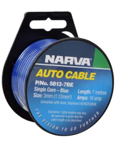 NARVA 5813-7BE 10A 3MM BLUE SINGLE CORE CABLE 7M