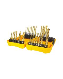 ALPHA CDT25PB COMBINATION DRILL TAP SET WITH HEX SHANK DRILLS - GOLD SERIES 25PC