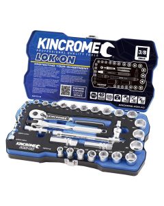 KINCROME K27012 LOK-ON SOCKET SET 33 PIECE 3/8'' DRIVE - METRIC & IMPERIAL