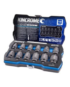KINCROME K27070 LOK-ON IMPACT SOCKET SET 12 PIECE 1/2'' DRIVE