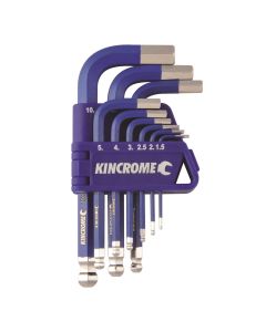KINCROME K5143 BALL JOINT HEX KEY & WRENCH SET SHORT SERIES 9 PIECE