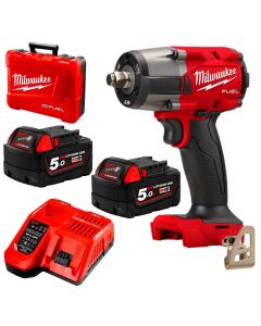 MILWAUKEE M18FMTIW2F12-502C M18 FUEL 1/2'' MID-TORQUE IMPACT WRENCH WITH FRICTIO