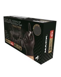 MACK TRACTION NITRILE DISPOSABLE GLOVE BOX 50 BLACK SIZE XL