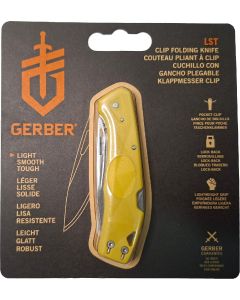 1074520 GERBER - LST DROP POINT FINE EDGE KNIFE - YELLOW (6312135)