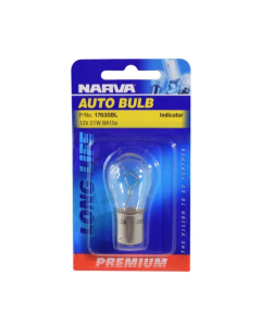 NARVA 17635BL STOP/TAIL AND INDICATOR GLOBES GLOBE BA15S 12V 21W BL PK 1