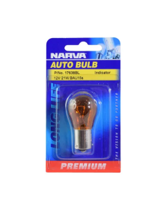 NARVA 17638BL STOP/TAIL AND INDICATOR GLOBES INCANDESCENT 12V 21W BAU15S BL PK 1