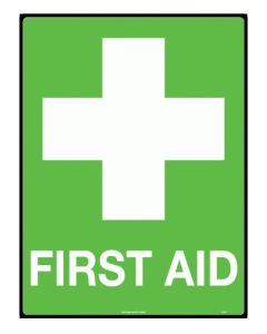 90X55MM - SELF ADHESIVE - SHEET OF 10 - FIRST AID