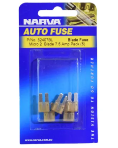 NARVA 52407BL 7.5 AMP BROWN MICRO 2 BLADE FUSE
