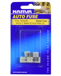 NARVA 52420BL 20 AMP MICRO 2 BLADE FUSE BL PK 5