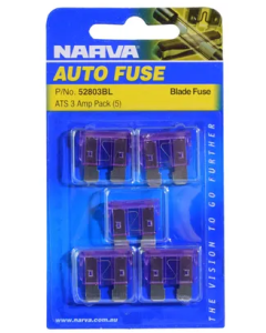NARVA 52803BL STANDARD ATS BLADE FUSES 3AMP BL PK 5