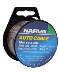 NARVA 5813-7BN 10A 3MM BROWN SINGLE CORE CABLE 7M