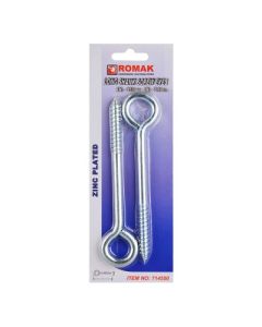 SCREW EYE LONG SHANK ZP 7.6MM DIA 102MM PK2