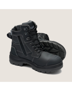 BLUNDSTONE 8071 UNISEX ROTOFLEX HIGH ZIP SAFETY BOOT BLACK-Size 13