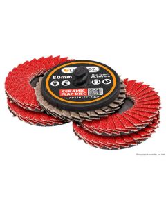 GEIGER AB22012F40CP 40G QUICK-LOCK 50MM CERAMIC MINI FLAP DISC (PKT5)