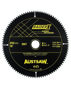 AUSTSAW ABRX25530100 RAIDERX ALUMINIUM MULTI MATERIAL BLADE | 255MM X 30 X 100T