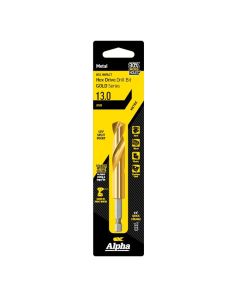 ALPHA C9QRM130 13.0MM HEX SHANK QUICK RELEASE DRILL BIT - GOLD SERIES