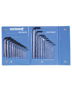KINCROME HKW25C HEX KEY WRENCH SET 25 PIECE IMPERIAL & METRIC