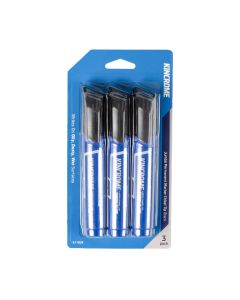 KINCROME K11829 JUMBO PERM MARKER MED C/PT 3PK - BLK