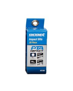 KINCROME K21352 HEX 5MM IMPACT BIT 75MM 20 PIECE