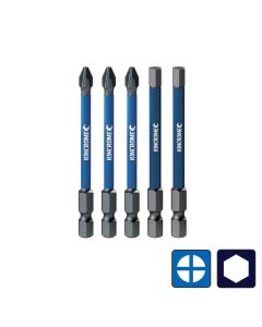KINCROME K21522 PHILLIPS #2 & HEX 5MM IMPACT BIT MIXED PACK 75MM 5 PIECE
