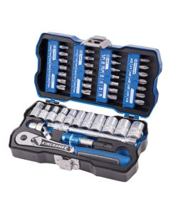 KINCROME K27000 LOK-ON SOCKET & BIT SET 43 PIECE 1/4'' DRIVE