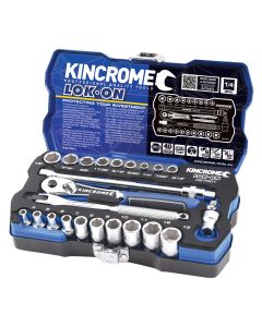 KINCROME K27001 LOK-ON SOCKET SET 24 PIECE 1/4'' DRIVE - METRIC & IMPERIAL