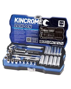 KINCROME K27002 LOK-ON SOCKET SET 28 PIECE 1/4'' DRIVE - METRIC