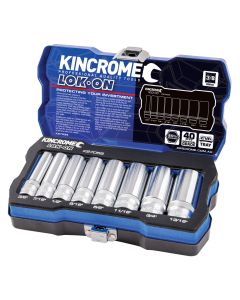 KINCROME K27055 LOK-ON SOCKET SET 8 PIECE 3/8'' DRIVE - IMPERIAL