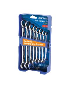 KINCROME K3097 COMBINATION RATCHETING OPEN END GEAR SPANNER SET 8 PIECE