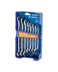 KINCROME K3098 COMBINATION RATCHETING OPEN END GEAR SPANNER SET 8 PIECE