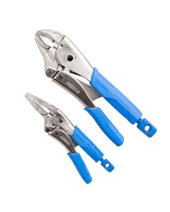 KINCROME K40077 SOFT GRIP LONG NOSE & CURVED JAW LOCKING PLIER SET 2PCE