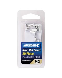 KINCROME K4953 RIVET NUT INSERT M3 ZINC COATED STEEL - 20 PACK