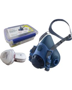 MAXIGUARD R7500PK-L HALF MASK SILICONE PAINTERS KIT W/A1P2 CARTRIDGES, LARGE BOX