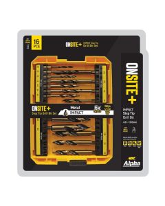 ALPHA SM16ST 16 PIECE - ONSITE PLUS IMPACT STEP TIP DRILL SET