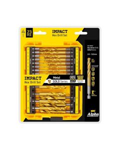 ALPHA SM23HPB GOLD SERIES IMPACT HEX DRILL SET 23 PIECE
