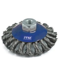ITM TM7002-115 TWIST KNOT BEVEL BRUSH STEEL 115MM, MULTI THREAD