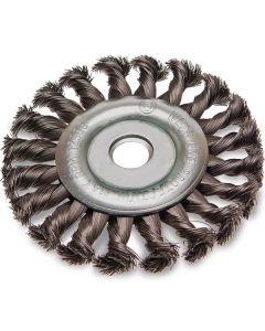 ITM TM7003-200 TWIST KNOT WHEEL BRUSH STEEL 200MM, 22.2MM THREAD WITH 5/8" & 1/2