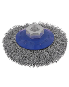 ITM TM7011-100 CRIMP WIRE BEVEL BRUSH STEEL 100MM, MULTI THREAD