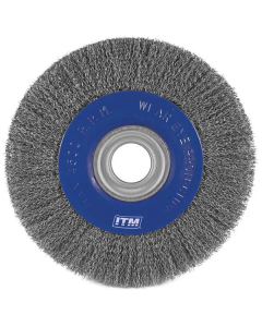 ITM TM7012-201 CRIMP WIRE WHEEL BRUSH STEEL 200MM X 25MM, MULTI BORE