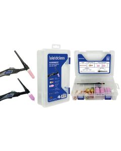 WELDCLASS WC-01660 TIG PARTS KIT WITH STORAGE BOX 17/18/26 STD